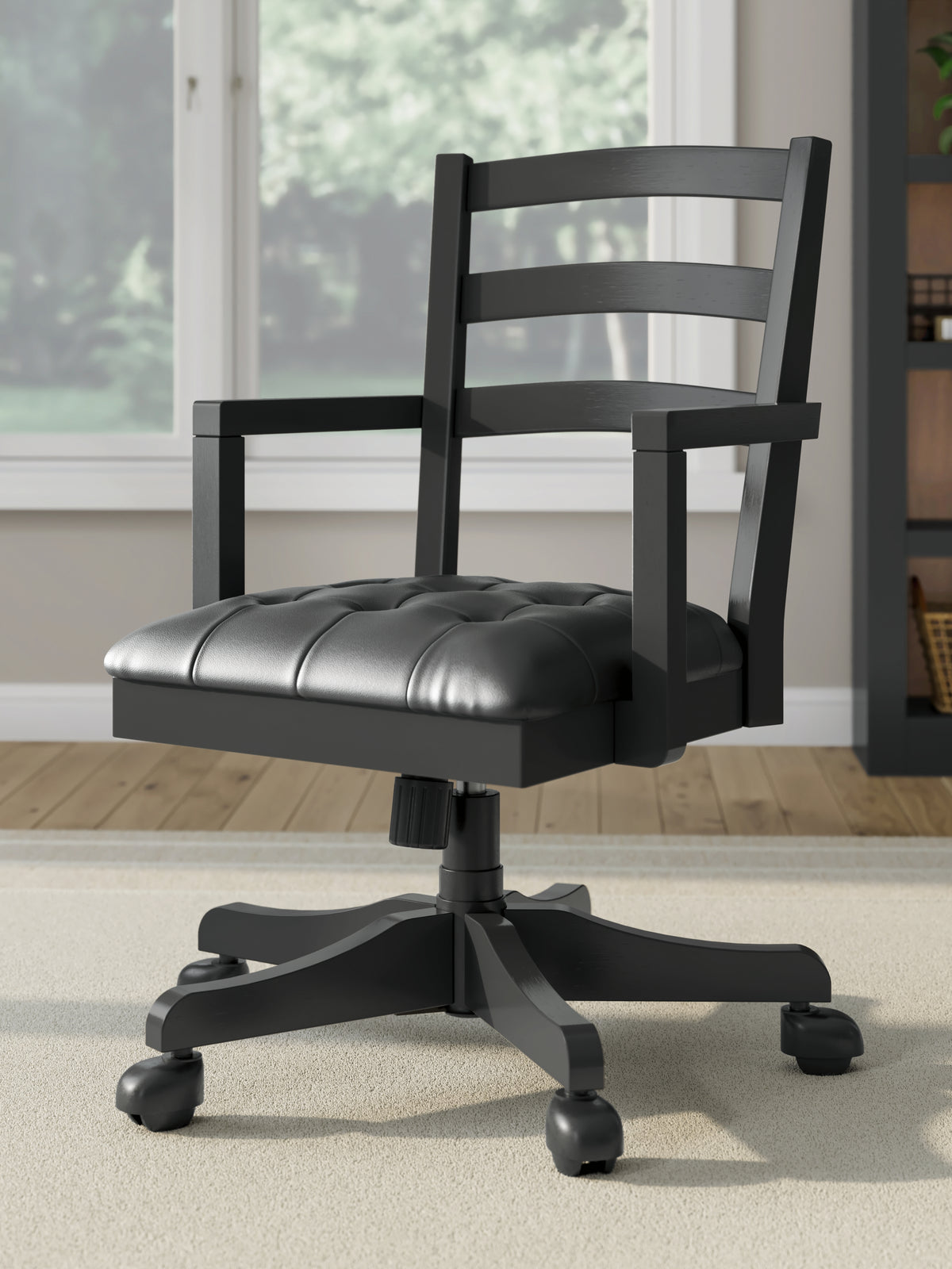 A2Z Furniture - Ashley Furniture - Wildenauer Home Office Desk Chair - Home Office Swivel Desk Chair / Black - H664-01A