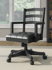 A2Z Furniture - Ashley Furniture - Wildenauer Home Office Desk Chair - Home Office Swivel Desk Chair / Black - H664-01A