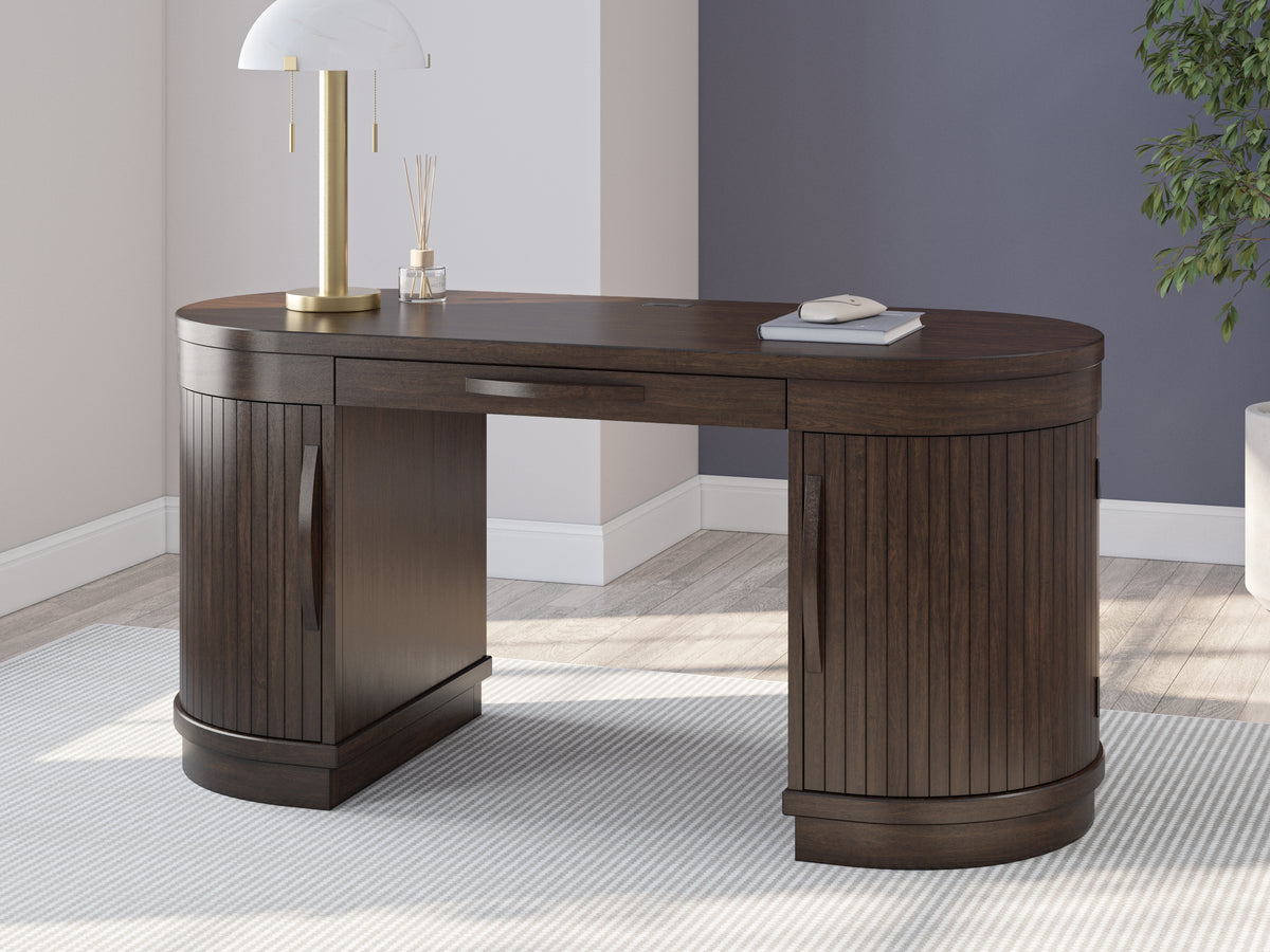 A2Z Furniture - Ashley Furniture - Korestone Office Desk - Home Office Desk / Warm Brown - H687-27