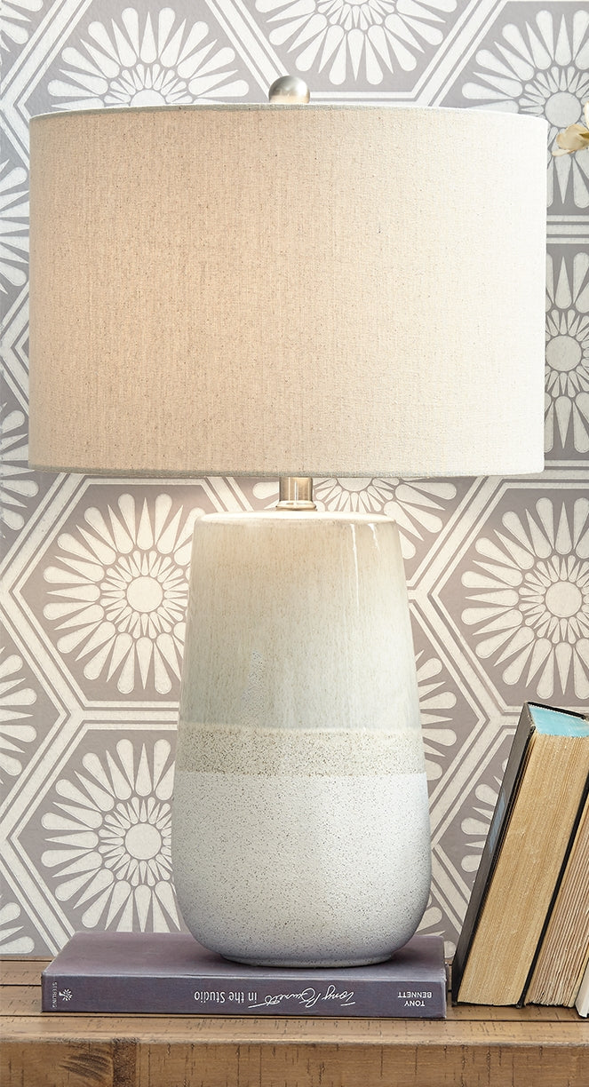 A2Z Furniture - Ashley Furniture - Shavon Lighting - Table Lamp (Set of 2) / Beige/White - L100724X2
