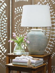 A2Z Furniture - Ashley Furniture - Shawburg Lighting - 2-Piece Lamp Set / Antique Green - L100814X2