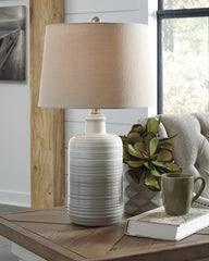 A2Z Furniture - Ashley Furniture - Marnina Lighting - Ceramic Table Lamp (Set of 2) / Taupe - L121854