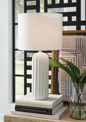 A2Z Furniture - Ashley Furniture - Clarkland Lighting - Ceramic Table Lamp (Set of 2) / White - L177974