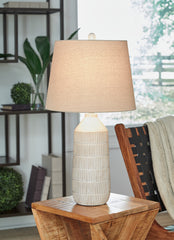 A2Z Furniture - Ashley Furniture - Willport Lighting - Ceramic Table Lamp (Set of 2) / Off White - L177994