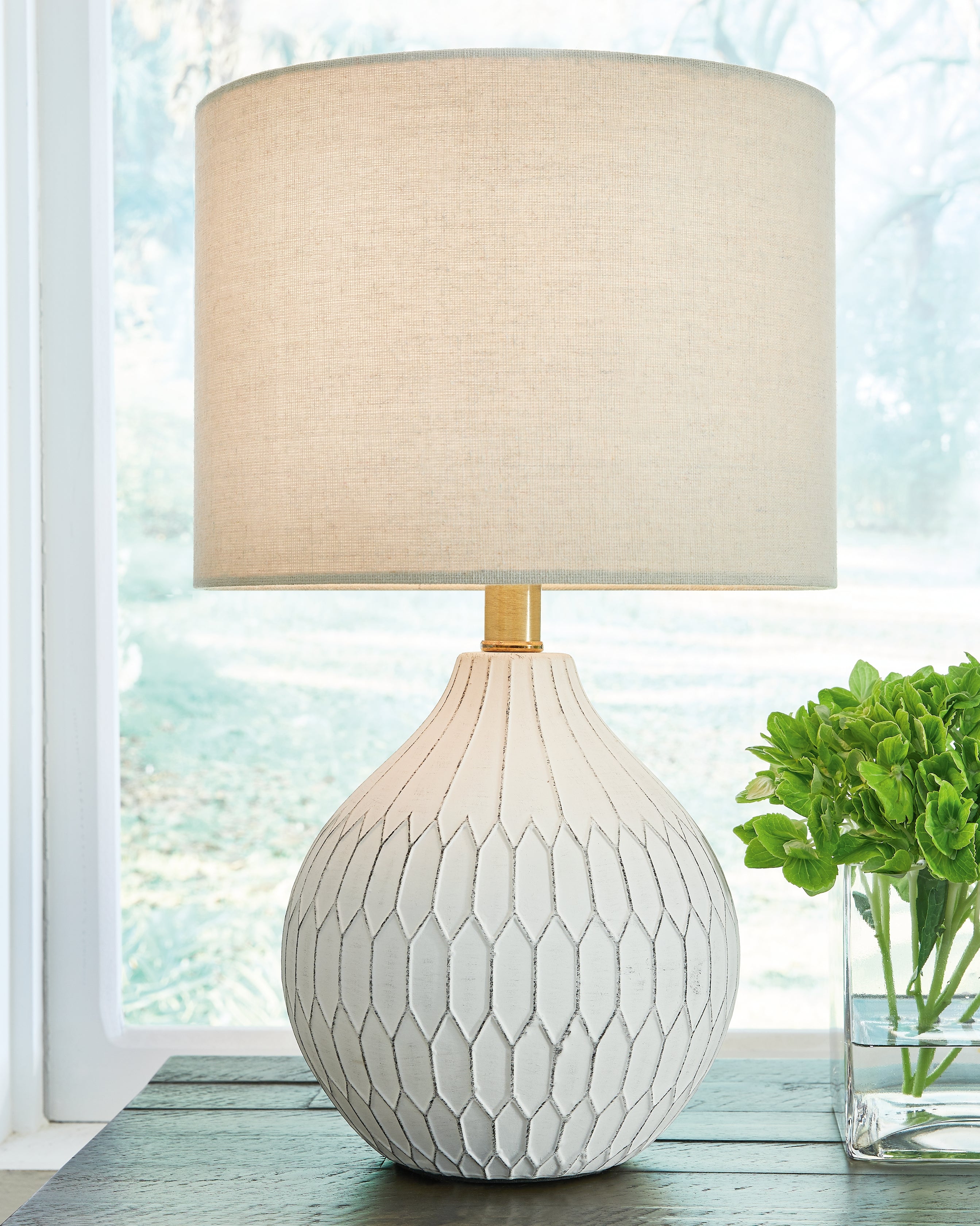 A2Z Furniture - Ashley Furniture - Wardmont Lighting - Table Lamp (Set of 2) / White - L180094X2