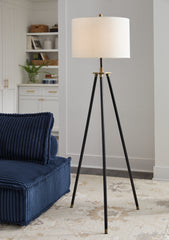A2Z Furniture - Ashley Furniture - Cashner Lighting - Metal Floor Lamp (1/CN) / Black/Gold Finish - L206101