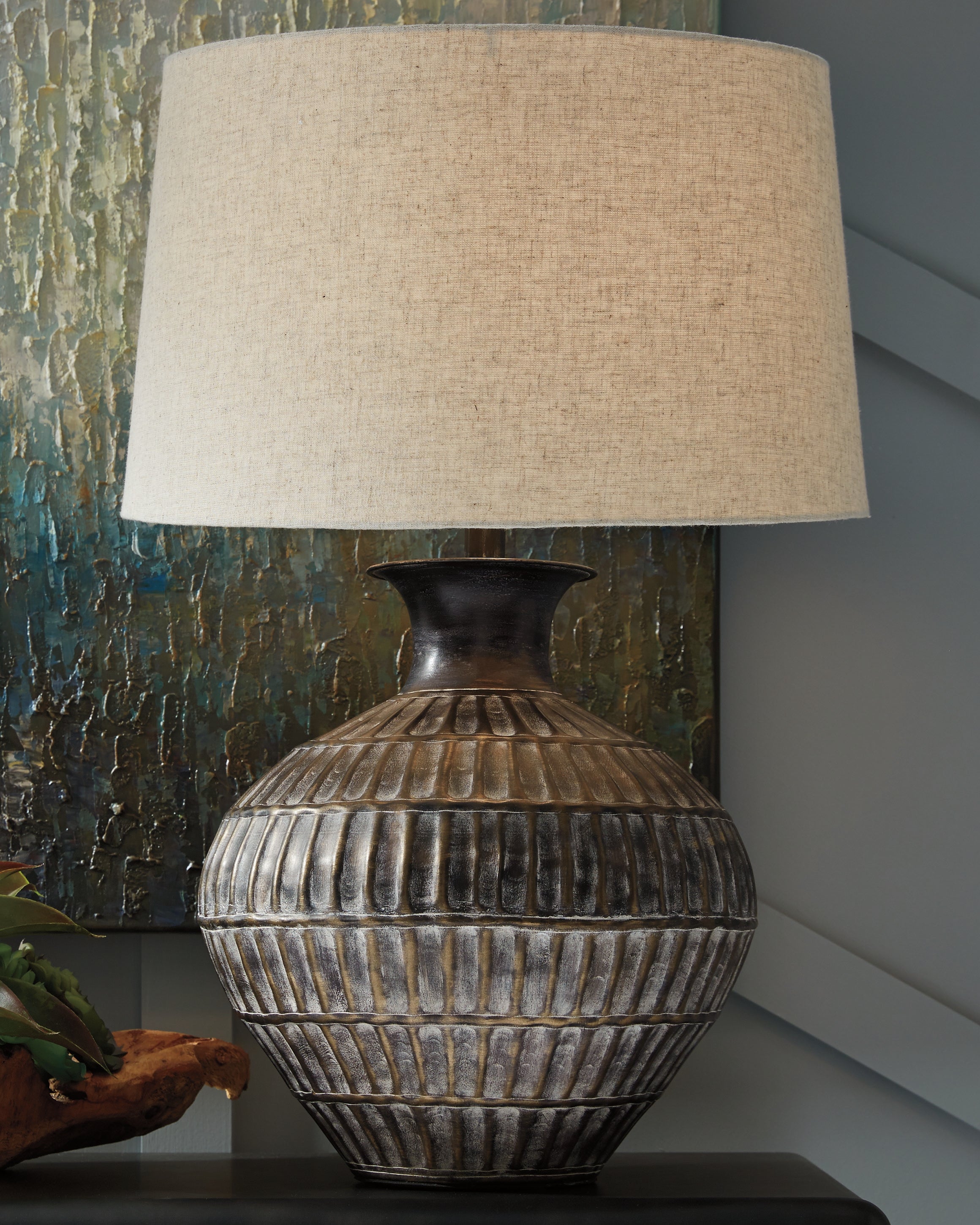 A2Z Furniture - Ashley Furniture - Magan Lighting - Table Lamp (Set of 2) / Antique Bronze Finish - L207354X2