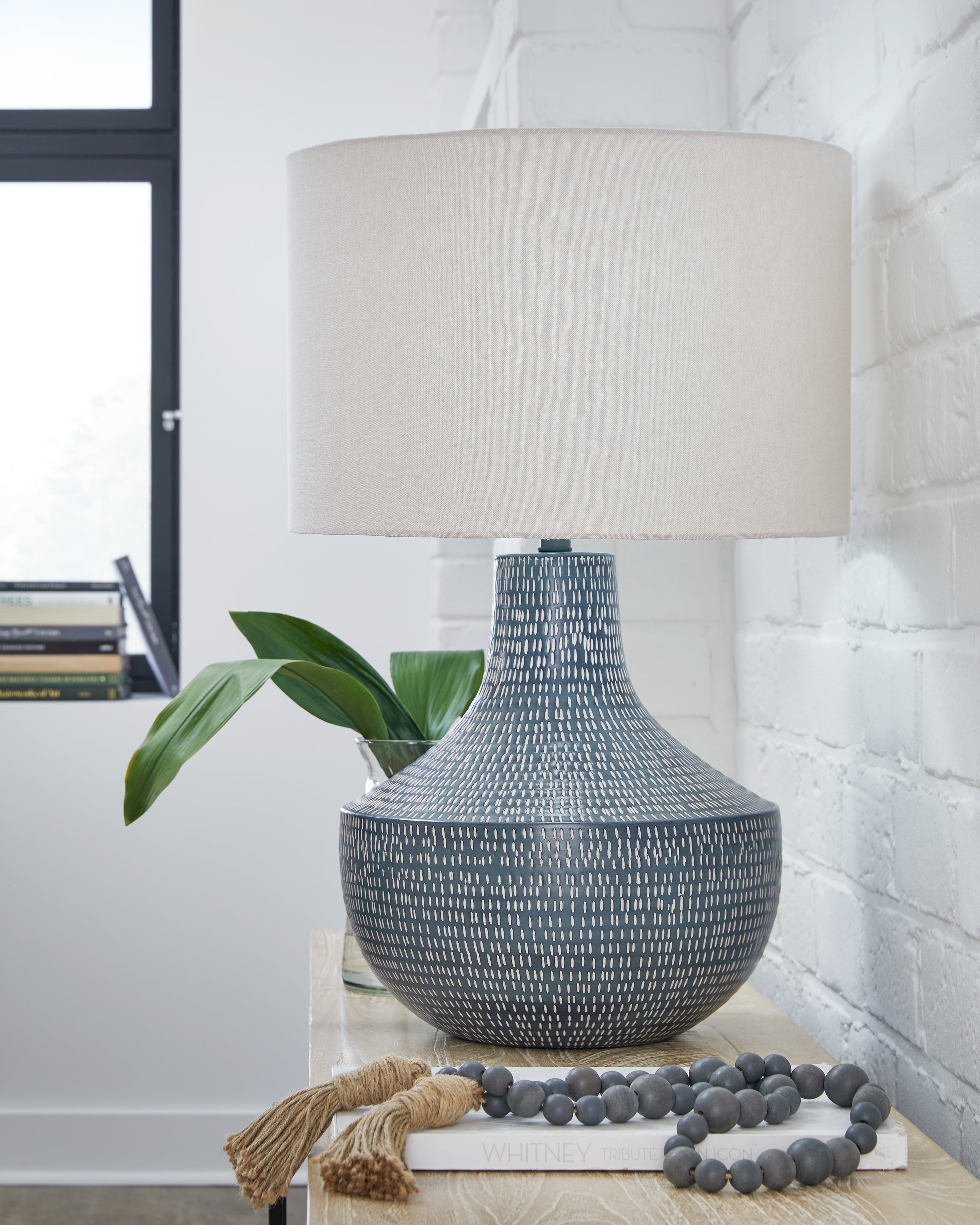A2Z Furniture - Ashley Furniture - Schylarmont Lighting - 2-Piece Lamp Set / Antique Gray/White - L207474X2