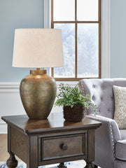 A2Z Furniture - Ashley Furniture - Madney Lighting - 2-Piece Lamp Set / Antique Gold Finish - L207494X2