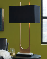 A2Z Furniture - Ashley Furniture - Malana Lighting - Table Lamp (Set of 2) / Brass Finish - L208254X2