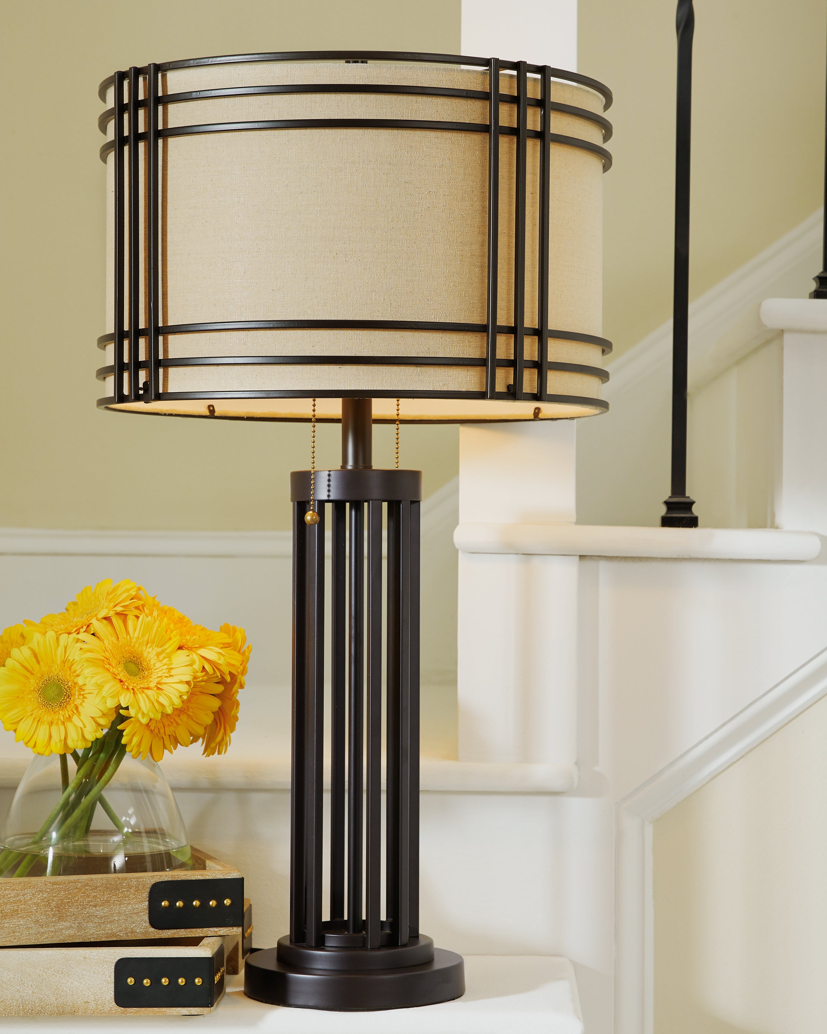 A2Z Furniture - Ashley Furniture - Hanswell Lighting - Table Lamp (Set of 2) / Dark Brown - L208294X2