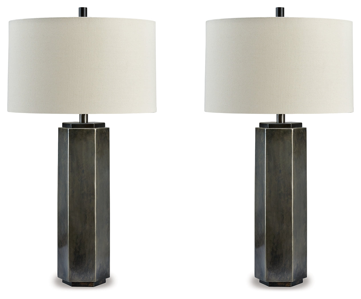 A2Z Furniture - Ashley Furniture - Dirkton Lighting - Table Lamp (Set of 2) / Antique Pewter - L208324X2