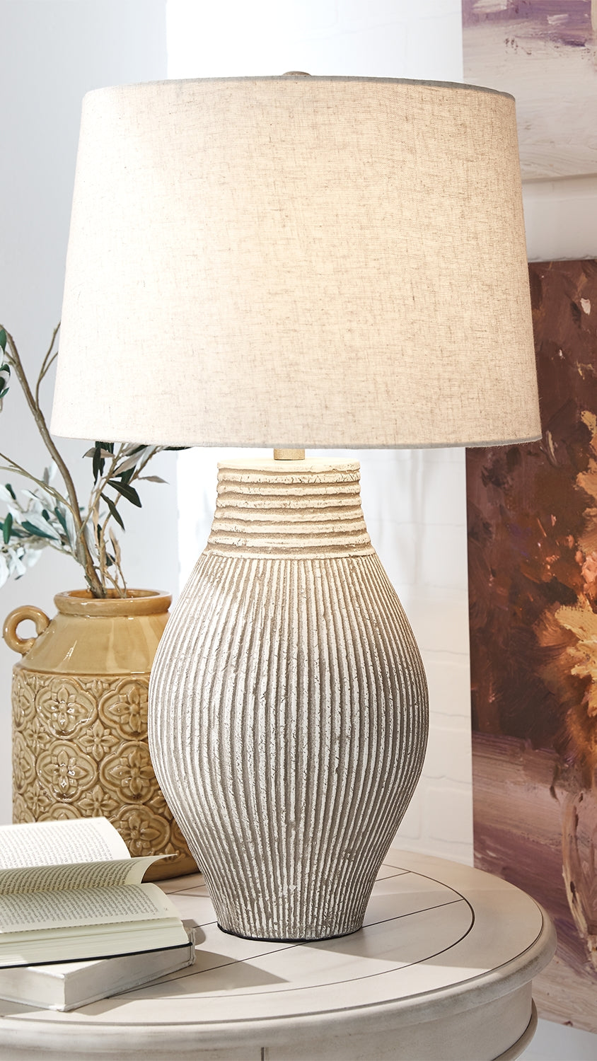 A2Z Furniture - Ashley Furniture - Layal Lighting - Table Lamp (Set of 2) / Beige - L235634X2