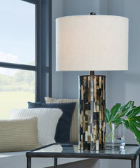 A2Z Furniture - Ashley Furniture - Ellford Lighting - Poly Table Lamp (1/CN) / Black/Brown/Cream - L235684