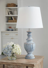 A2Z Furniture - Ashley Furniture - Cylerick Lighting - Table Lamp (Set of 2) / Antique Blue - L235714X2