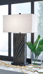 A2Z Furniture - Ashley Furniture - Bartlen Lighting - 2-Piece Lamp Set / Black/Gold Finish - L235774X2