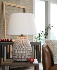 A2Z Furniture - Ashley Furniture - Darrich Lighting - 2-Piece Lamp Set / Beige/White - L235804X2