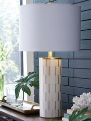 A2Z Furniture - Ashley Furniture - Faridworth Lighting - Poly Table Lamp (1/CN) / White/Gold Finish - L235954