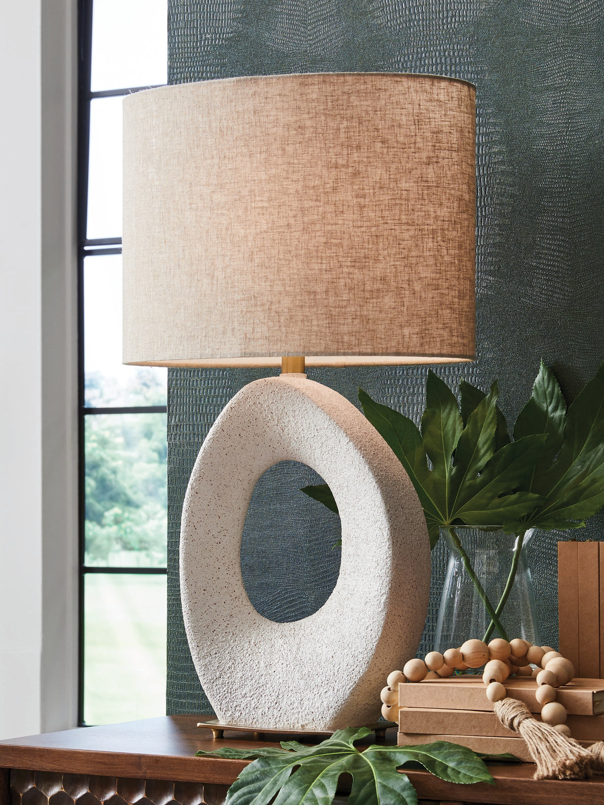 A2Z Furniture - Ashley Furniture - Trentlen Lighting - Paper Table Lamp (1/CN) / Cream/Gold Finish - L235984