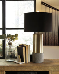 A2Z Furniture - Ashley Furniture - Jacek Lighting - Metal Table Lamp (Set of 2) / Gray/Brass Finish - L243164