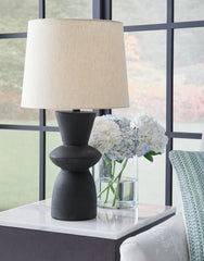 A2Z Furniture - Ashley Furniture - Scarbot Lighting - Paper Table Lamp (Set of 2) / Distressed Black - L243354