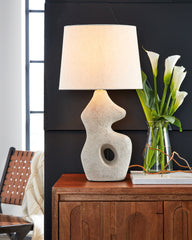 A2Z Furniture - Ashley Furniture - Chadrich Lighting - Paper Table Lamp (Set of 2) / Antique Beige - L243664