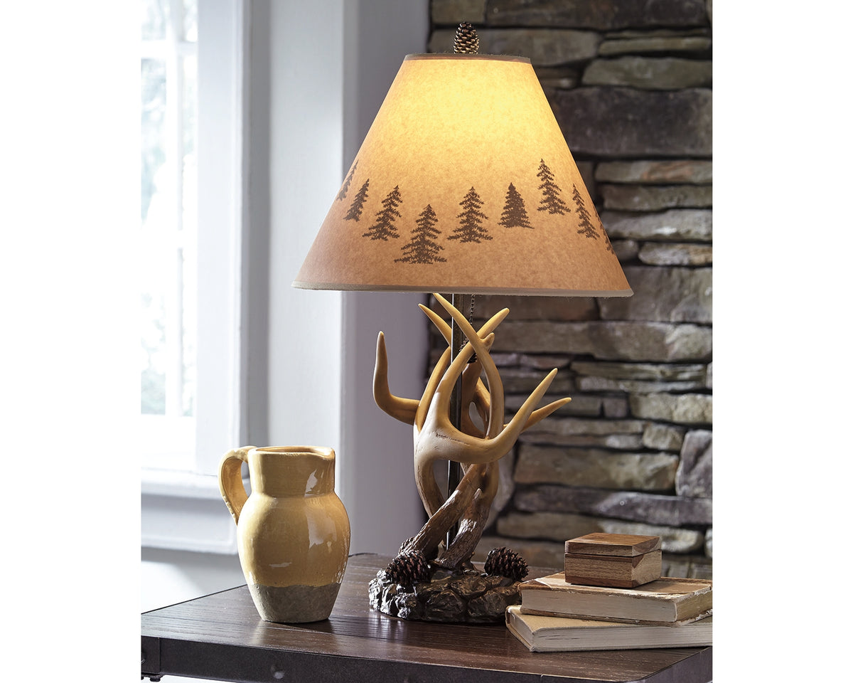 A2Z Furniture - Ashley Furniture - Derek Lighting - Poly Table Lamp (Set of 2) / Brown - L316984