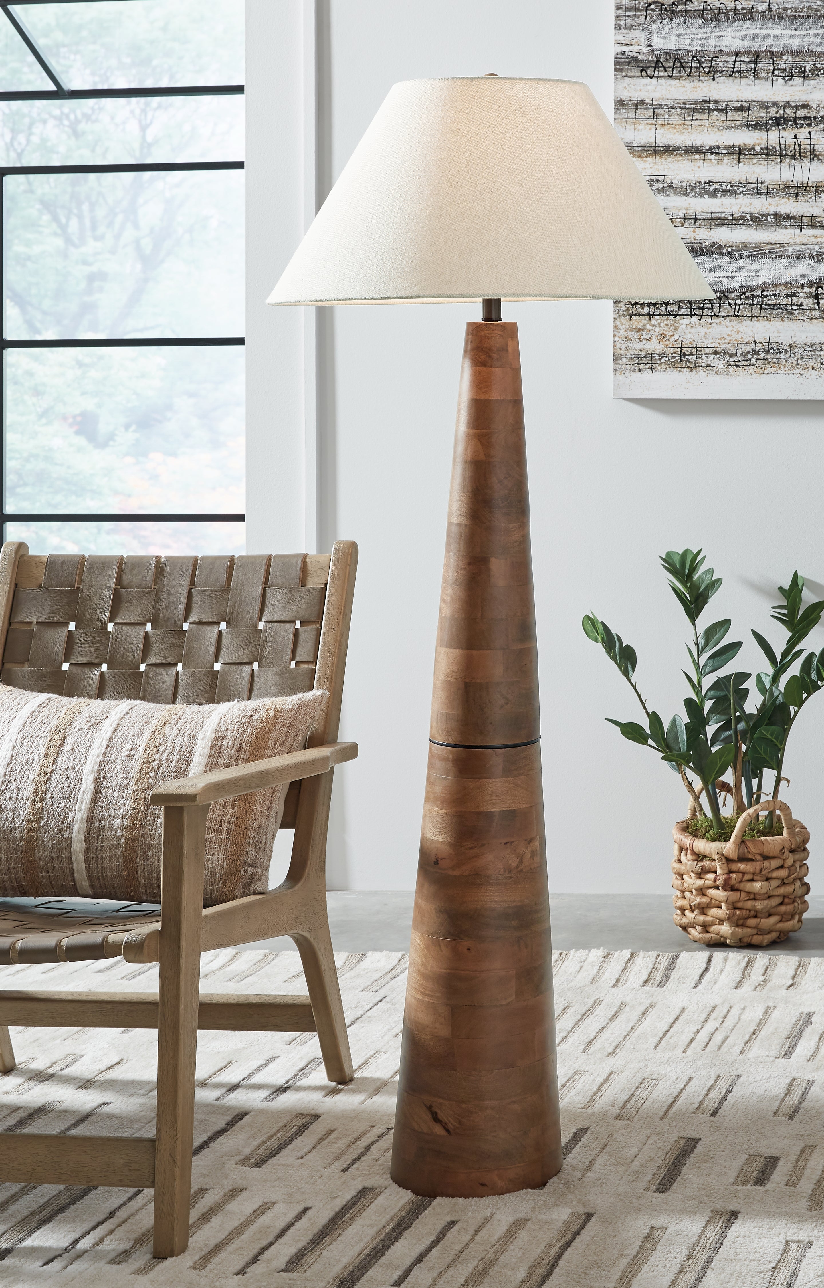 A2Z Furniture - Ashley Furniture - Danset Lighting - Wood Floor Lamp (1/CN) / Brown - L329101