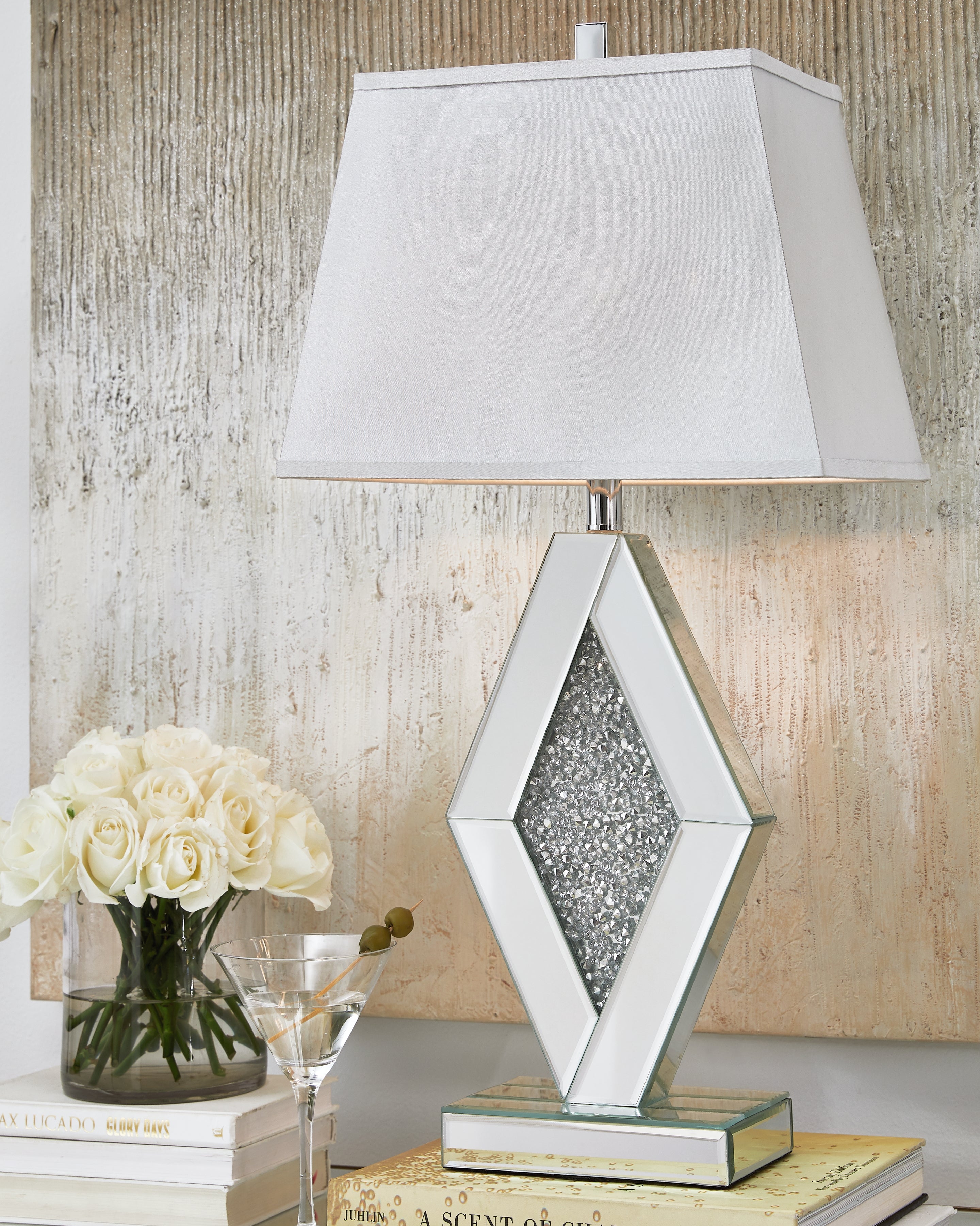 A2Z Furniture - Ashley Furniture - Prunella Lighting - Table Lamp (Set of 2) / Silver Finish - L429034X2