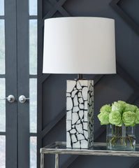 A2Z Furniture - Ashley Furniture - Macaria Lighting - Table Lamp (Set of 2) / White/Black - L429044X2