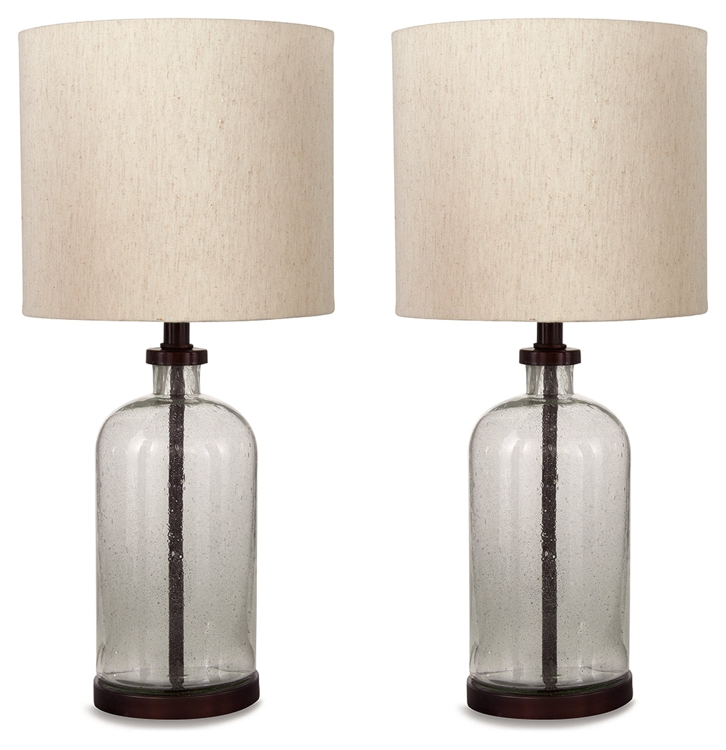 A2Z Furniture - Ashley Furniture - Bandile Lighting - Table Lamp (Set of 2) / Clear/Bronze Finish - L430674X2