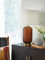 A2Z Furniture - Ashley Furniture - Farberman Lighting - Glass Table Lamp (1/CN) / Amber - L430864