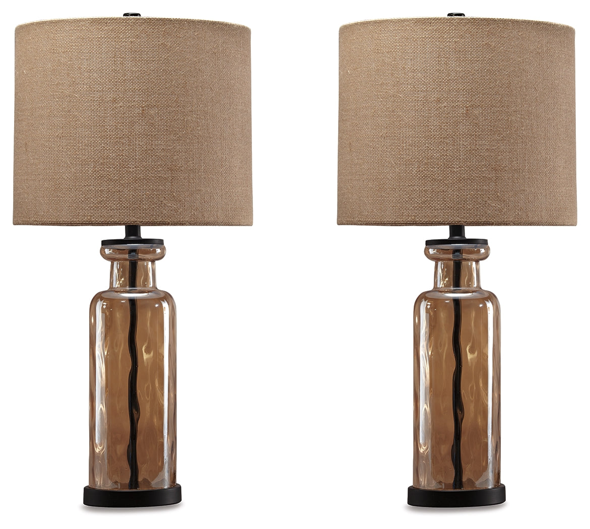 A2Z Furniture - Ashley Furniture - Laurentia Lighting - Table Lamp (Set of 2) / Champagne - L431414X2