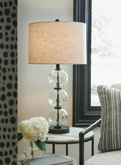 A2Z Furniture - Ashley Furniture - Airbal Lighting - Glass Table Lamp (Set of 2) / Clear/Black - L431604