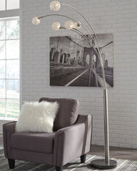 A2Z Furniture - Ashley Furniture - Winter Lighting - Metal Arc Lamp (1/CN) / Silver Finish - L725089