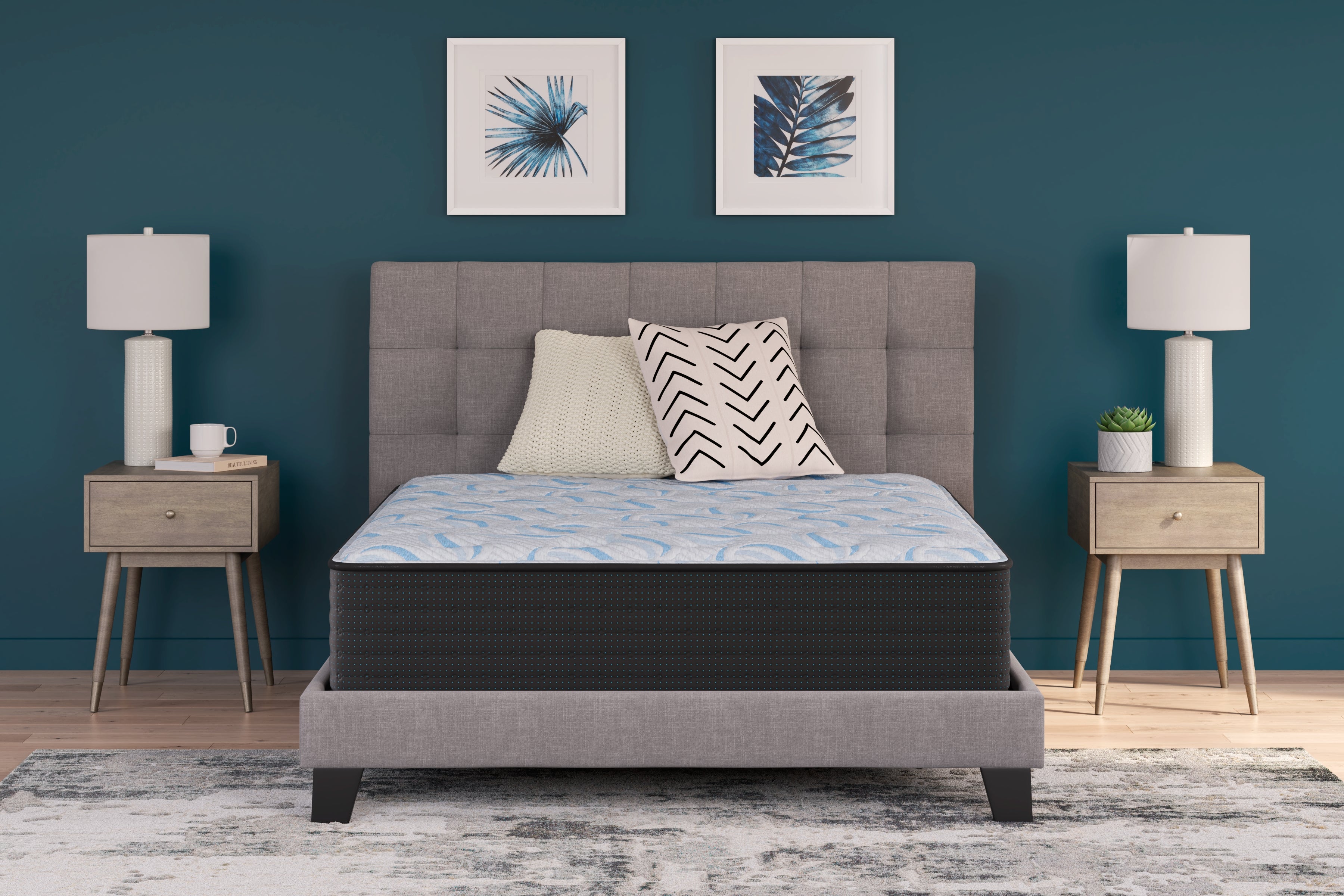 A2Z Furniture - Ashley Furniture - Elite Springs Firm Mattresses - King / Gray/Blue - M40541