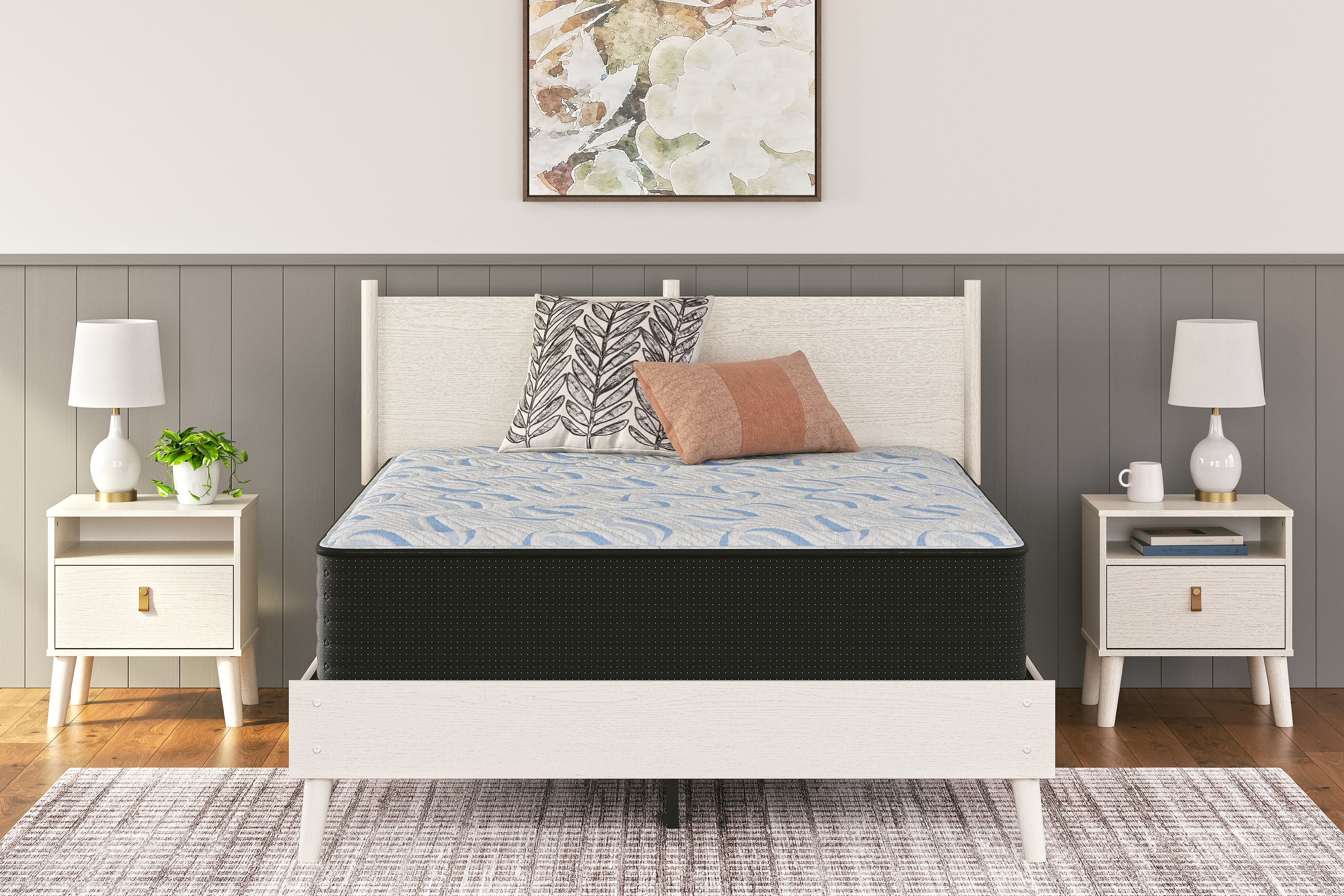 A2Z Furniture - Ashley Furniture - Elite Springs Plush Mattresses - Queen / Gray/Blue - M40631