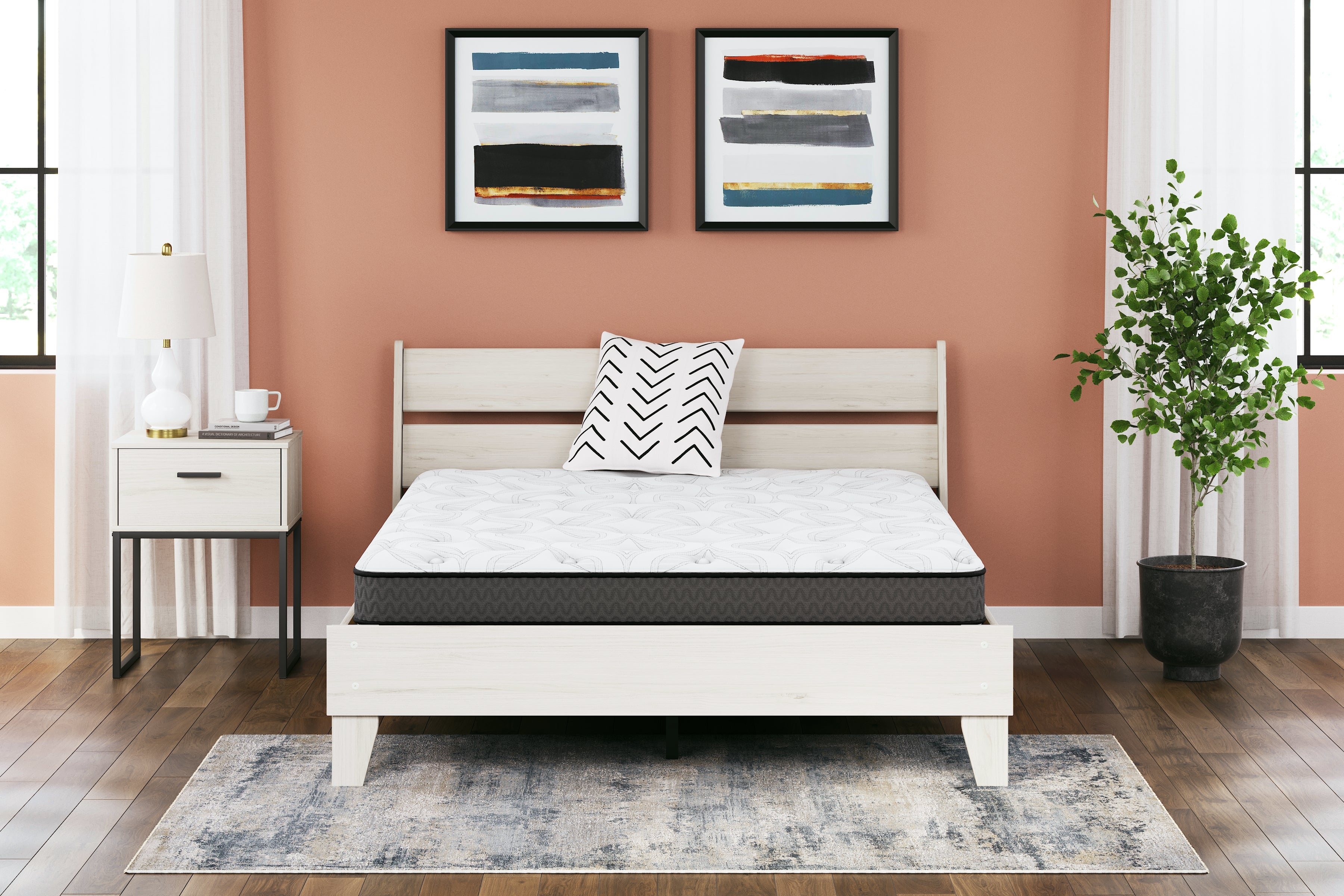 A2Z Furniture - Ashley Furniture - 8 Inch Bonnell Hybrid Mattresses - Queen / White - M58731