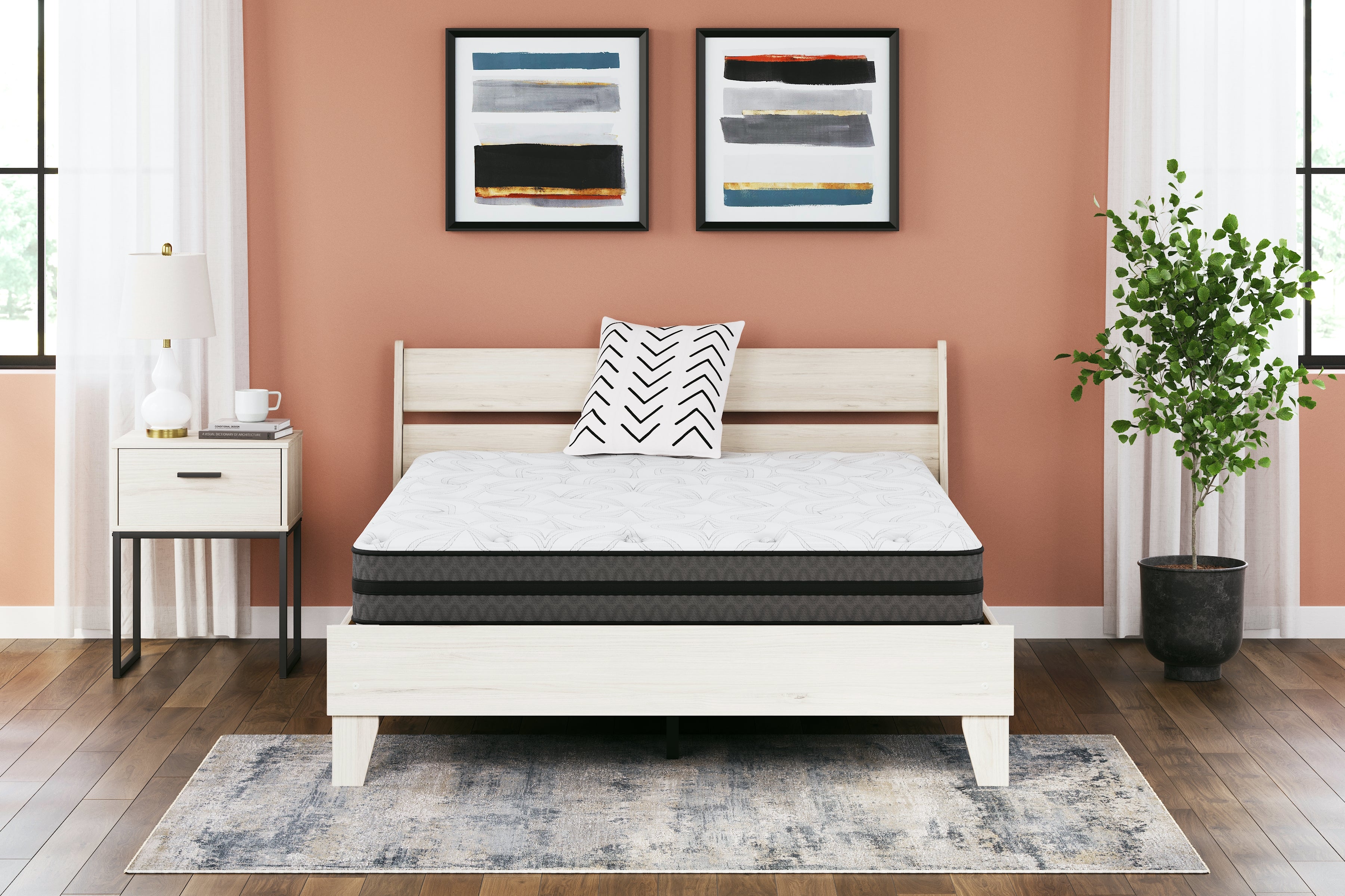A2Z Furniture - Ashley Furniture - 10 Inch Pocketed Hybrid Mattresses - Queen / White - M58931