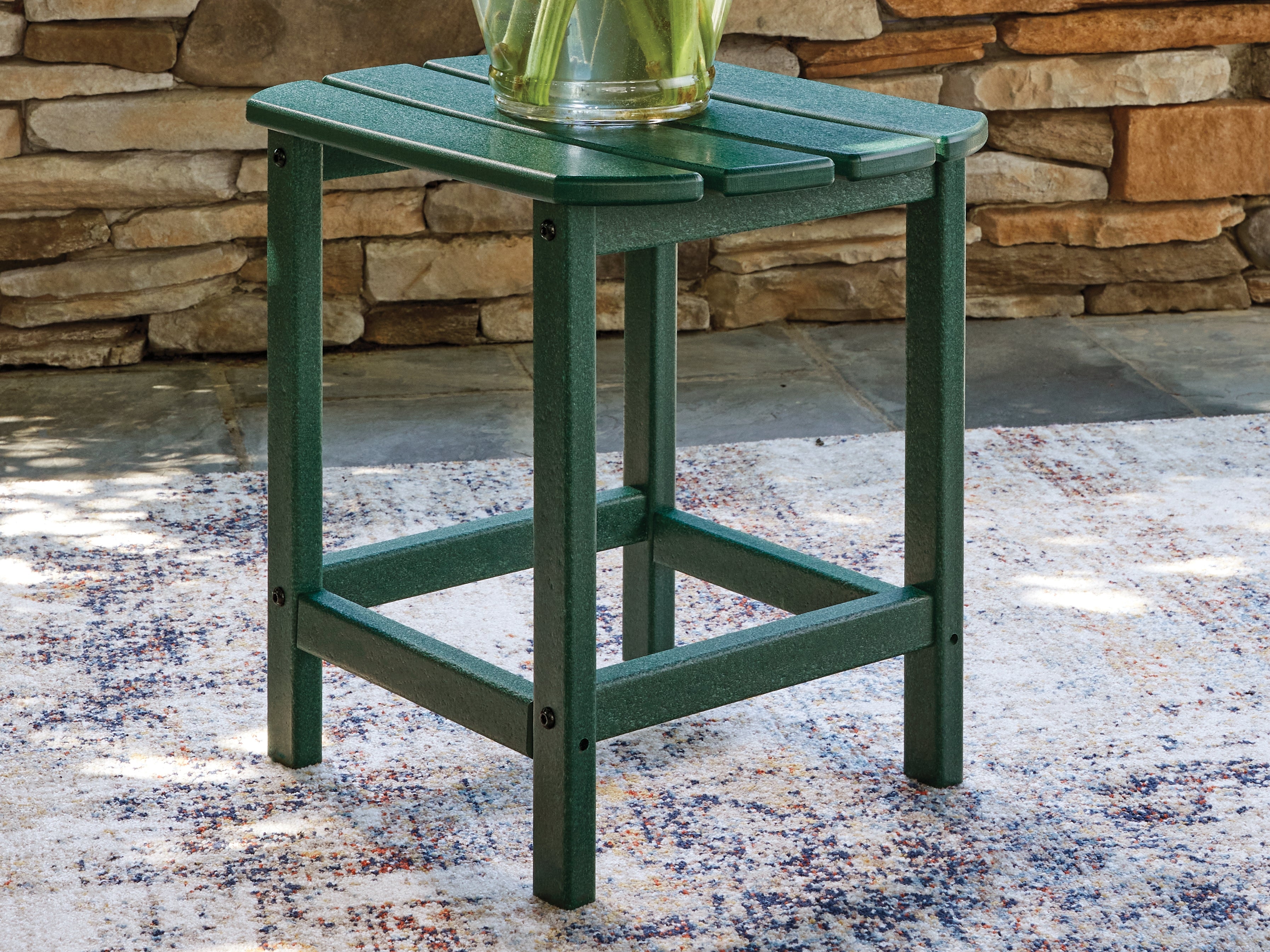 A2Z Furniture - Ashley Furniture - Sundown Shores Outdoor - Rectangular End Table / Green - PCP007-703