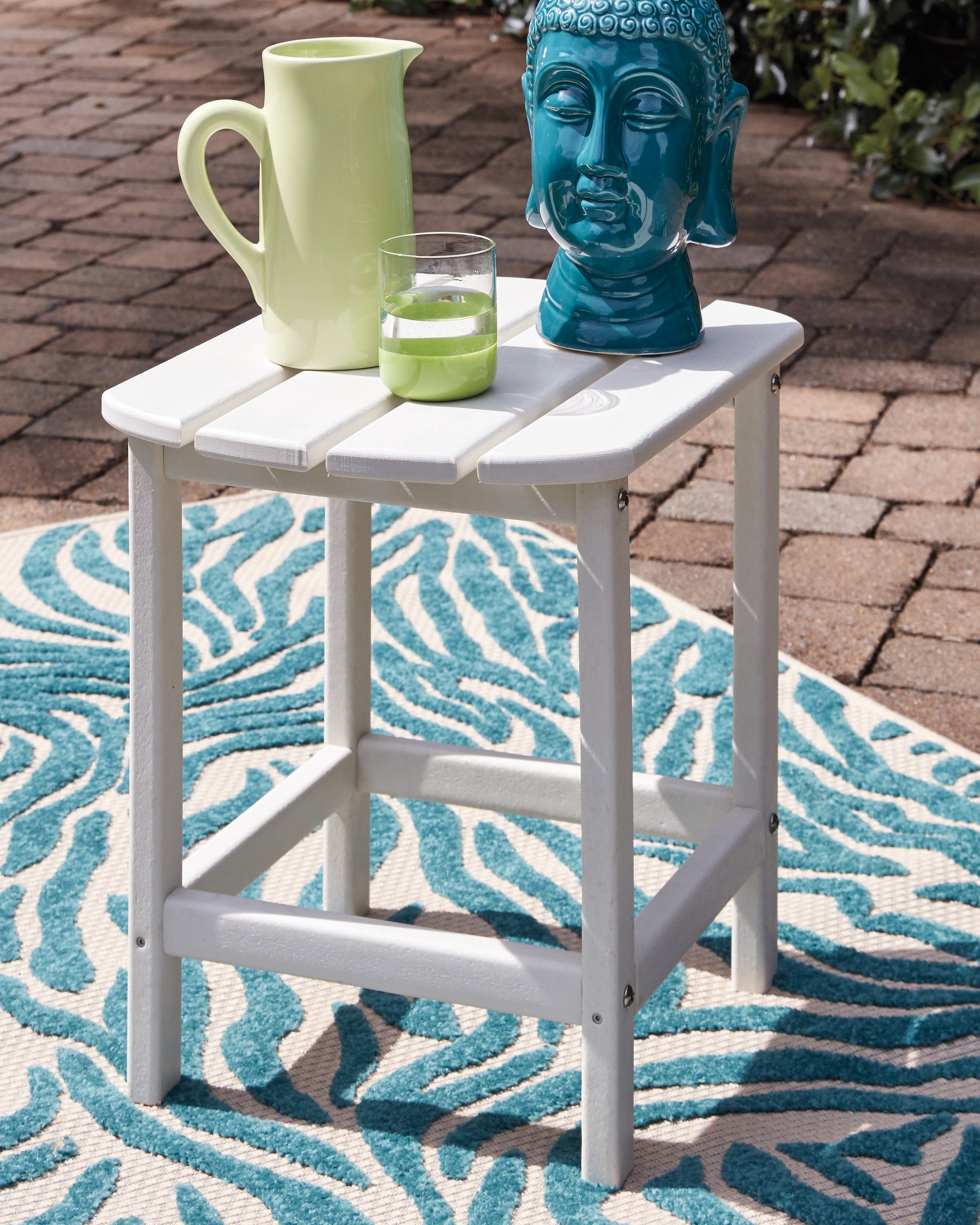 A2Z Furniture - Ashley Furniture - Sundown Treasure Outdoor - Rectangular End Table / White - P011-703