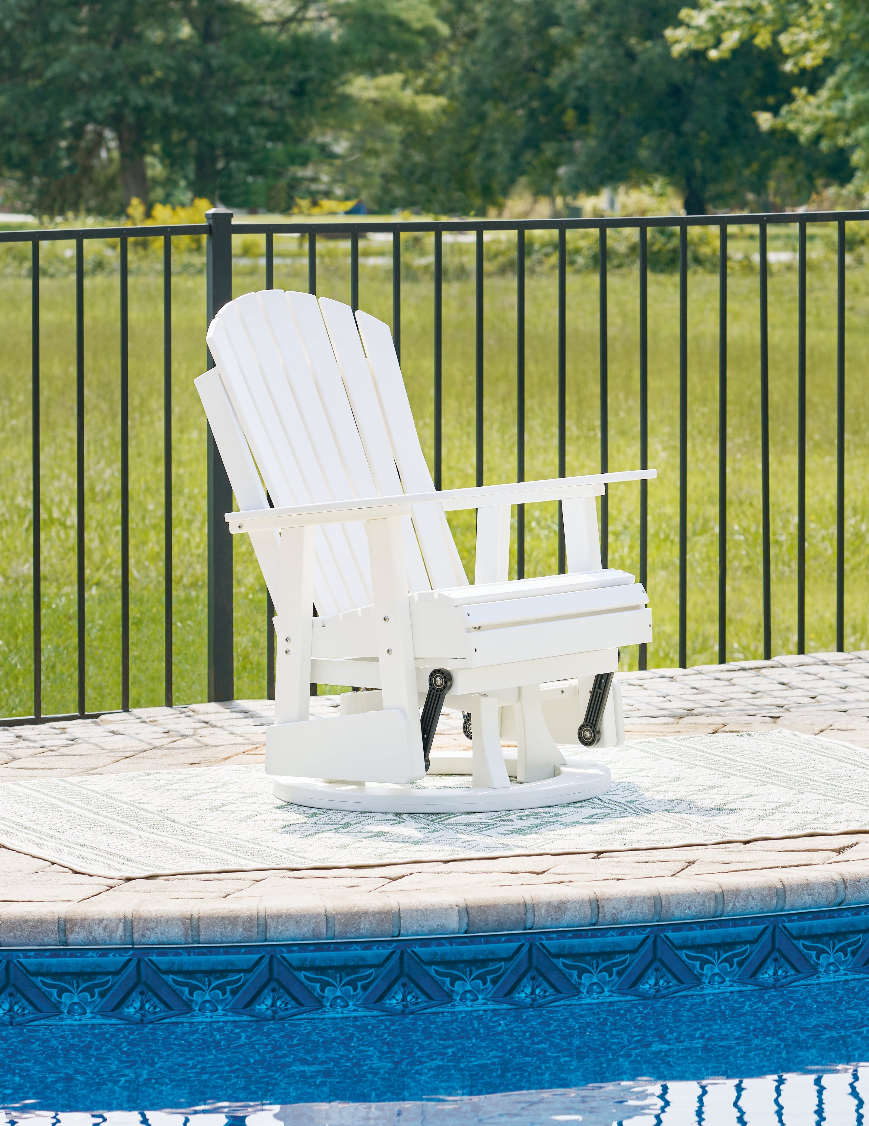 A2Z Furniture - Ashley Furniture - Hyland wave Outdoor - Swivel Glider Chair / White - P111-820
