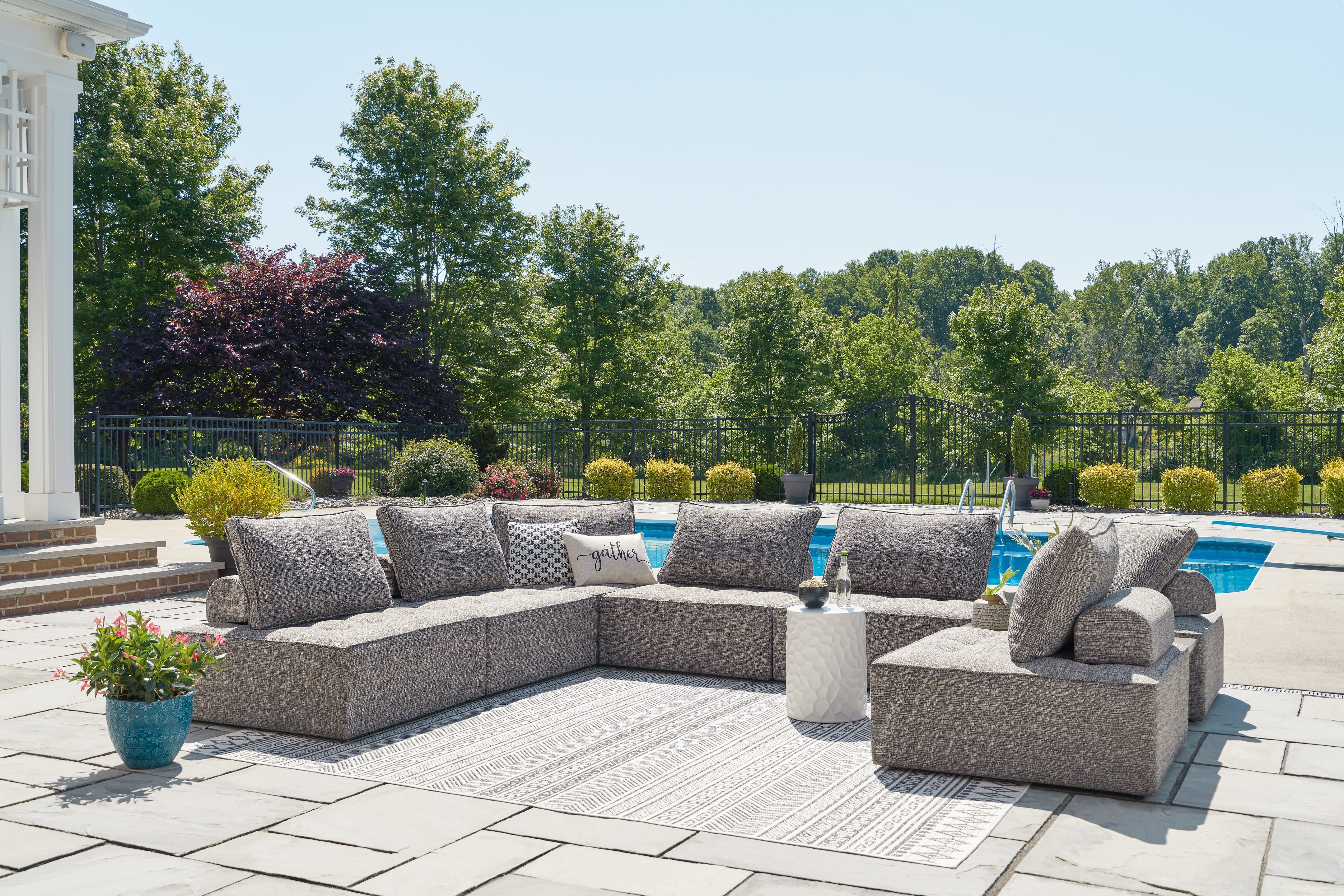 A2Z Furniture - Ashley Furniture - Bree Zee Outdoor - 8-Piece Outdoor Sectional / Brown - P160P6