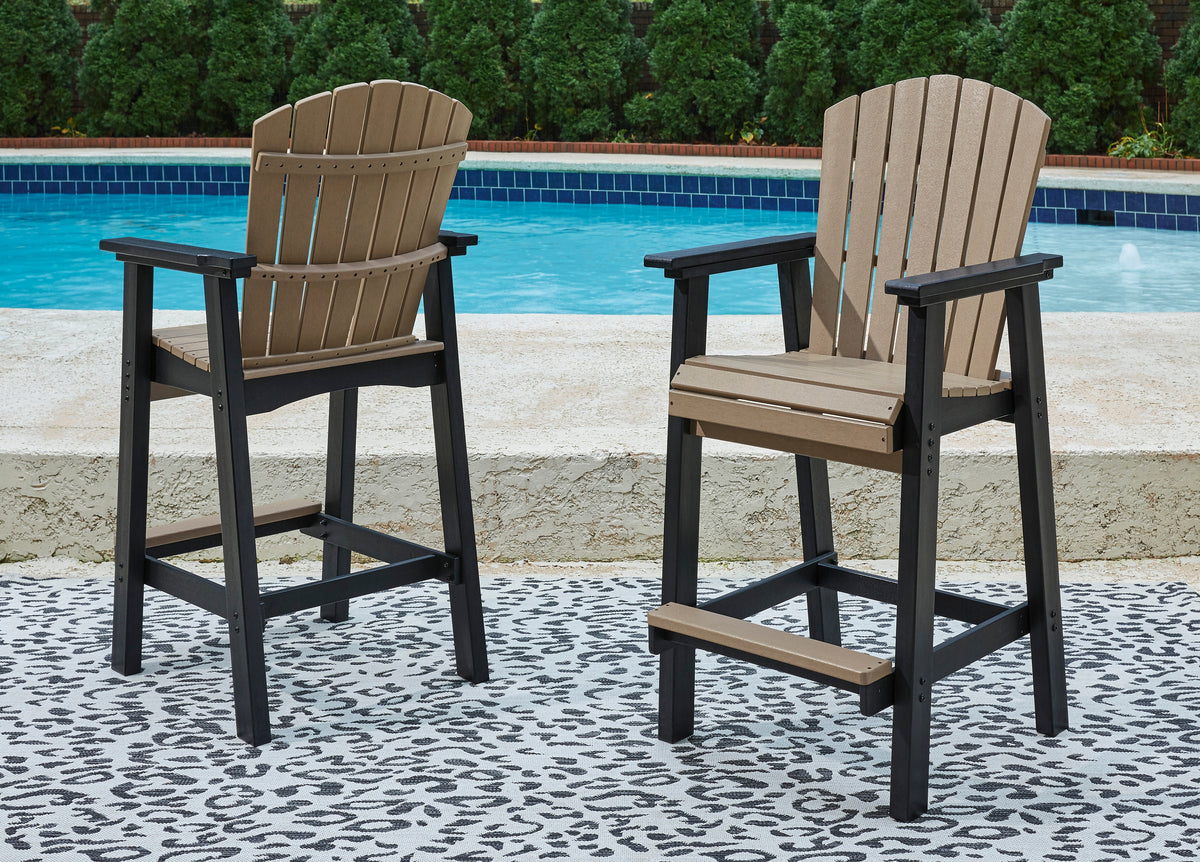 A2Z Furniture - Ashley Furniture - Fairen Trail Outdoor - Square Counter TBL w/UMB OPT / Black/Driftwood - P211-632
