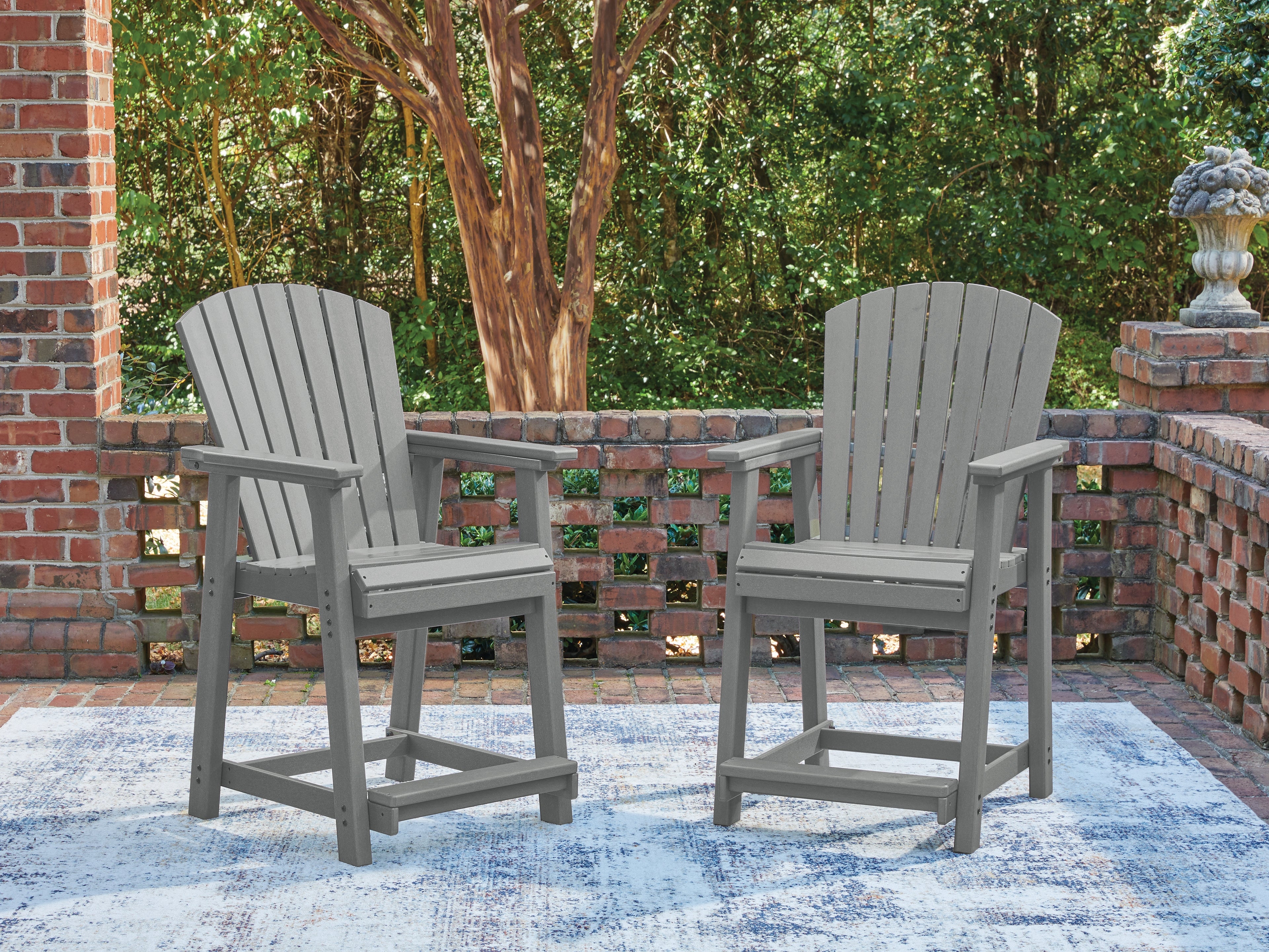 A2Z Furniture - Ashley Furniture - Sanctuary Beach Outdoor - Barstool (Set of 2) / Dark Gray - PCP227-124
