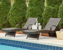 A2Z Furniture - Ashley Furniture - Kantana Outdoor - Chaise Lounge (Set of 2) / Brown - P283-815