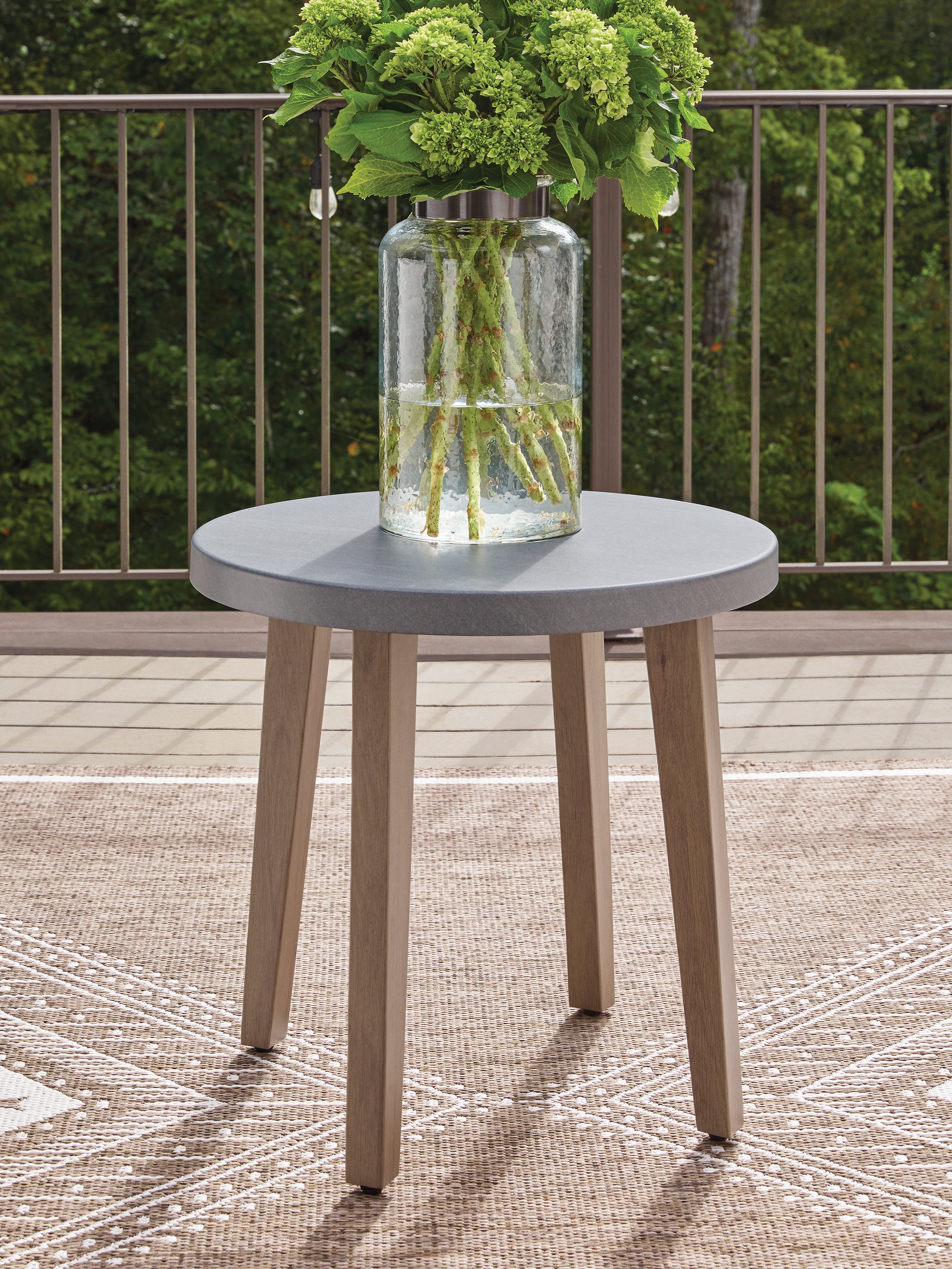 A2Z Furniture - Ashley Furniture - Harmony Headlands Outdoor - Round End Table / Natural/Gray - PCP428-706