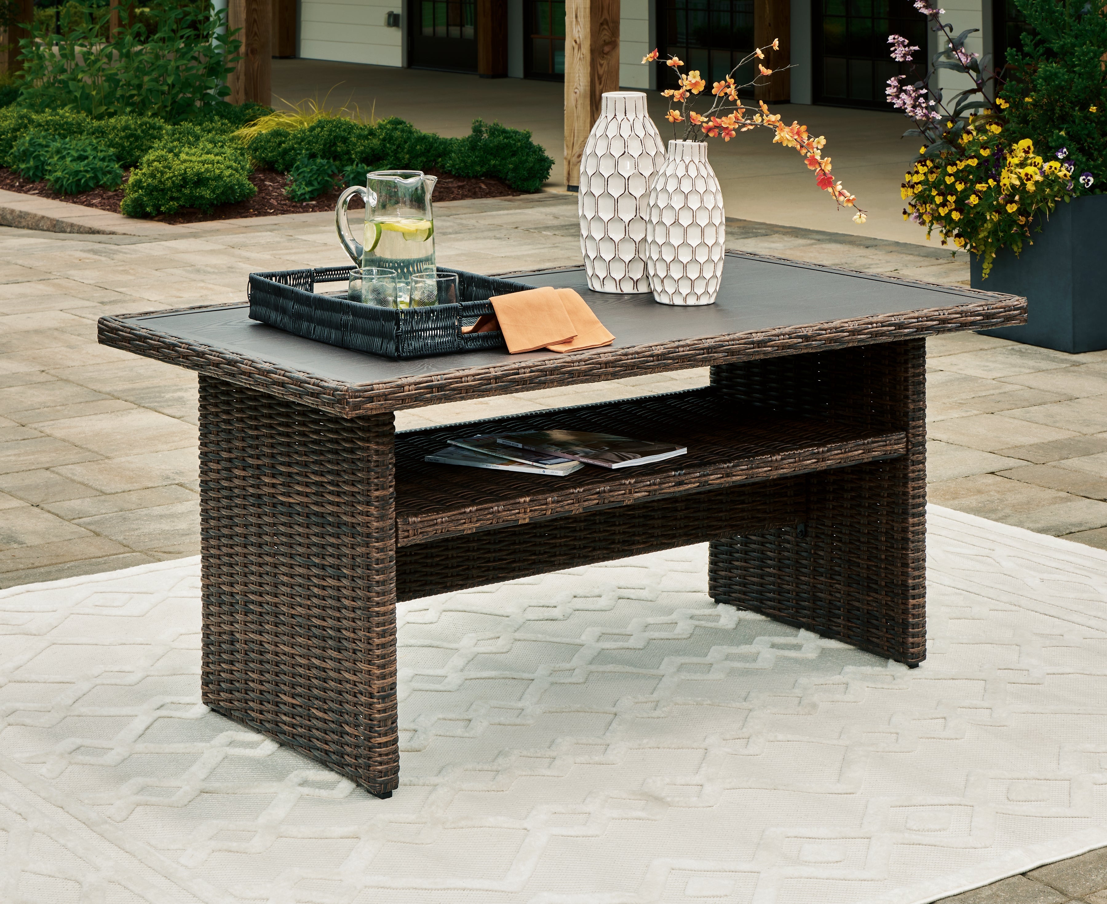A2Z Furniture - Ashley Furniture - Brook Ranch Outdoor - RECT Multi-Use Table / Brown - P465-625