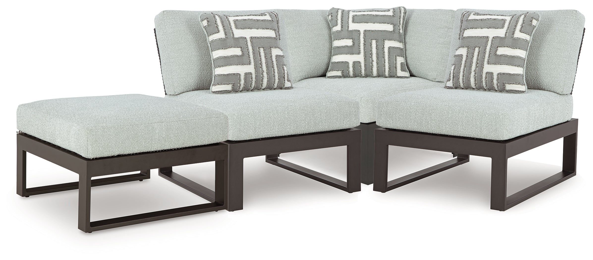 A2Z Furniture - Ashley Furniture - Beachloft Outdoor - 4-Piece Outdoor Sectional / Black/Gray - P490P7