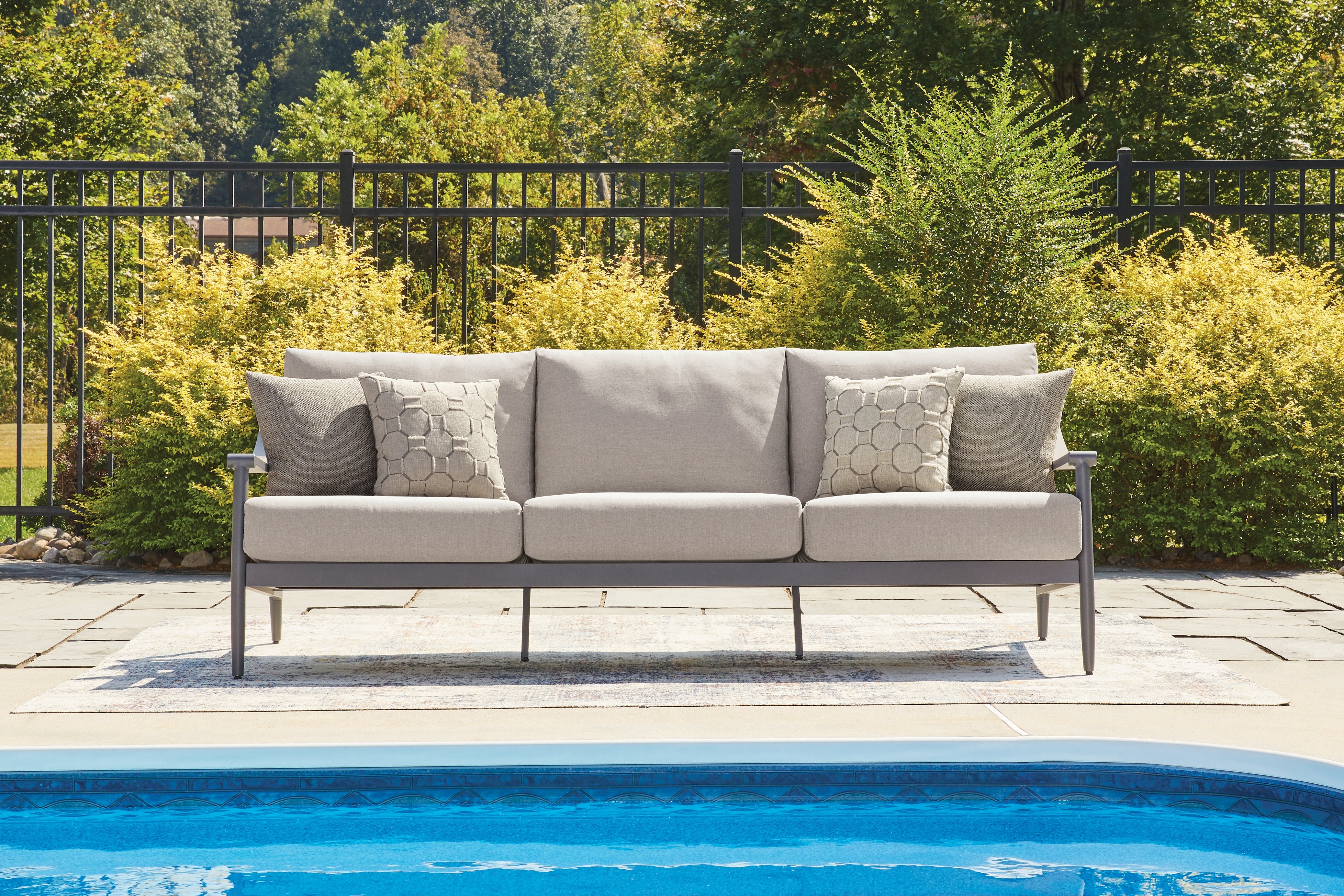A2Z Furniture - Ashley Furniture - Ocean Beach Outdoor - Sofa with Cushion - PCP510-838